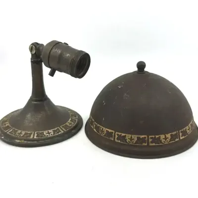 Antique Greist Mfg. Co. Brass Desk Bell & Lamp – Art Nouveau Style
