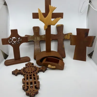 Wooden Christian Cross Collection – Standing, Carved & Scripture Crosses