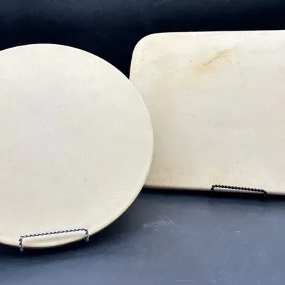 Pampered Chef Family Heritage Collection Circle And Rectangle Baking Stone (2pc Set)
