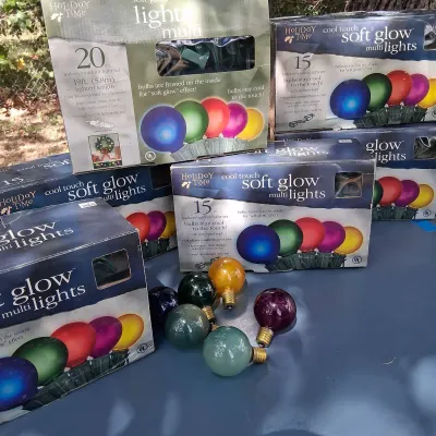 Soft Glow Large Bulb Christmas Lights Multicolor Plus Spares