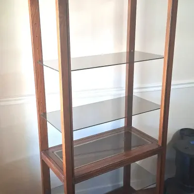 Tall Wood & Glass Curio Display Cabinet – 74"