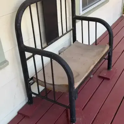 Refurbished Vintage Metal Bed Frame Bench
