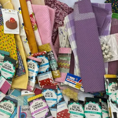 Vintage Sewing Notions And Fabrics