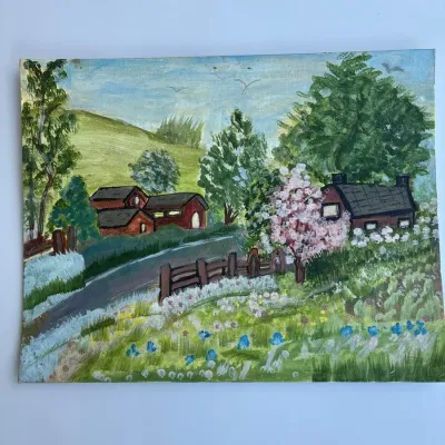 Original Painting On Board Good Old Day By Ethel Sullivan 14 X 18
