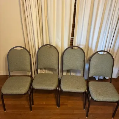 Set of 4 Upholstered Stackable Banquet Dining Chairs
