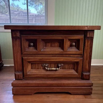 Vintage Wood Nightstand Dresser 