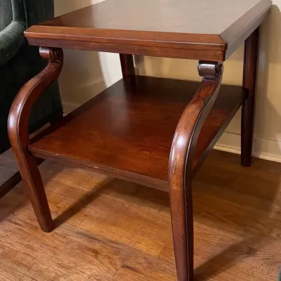 Wooden Side Table 2 Tier Antique Finish (B)