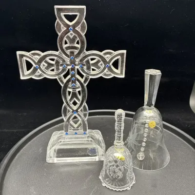 Royal Limited 24% Crystal Celtic Cross Blue Rhinestones  & Crystal Bells
