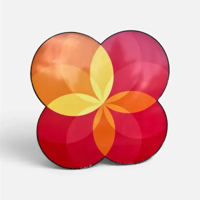 Colorful Geometric Flower Sculpture – Retro Modern Decor