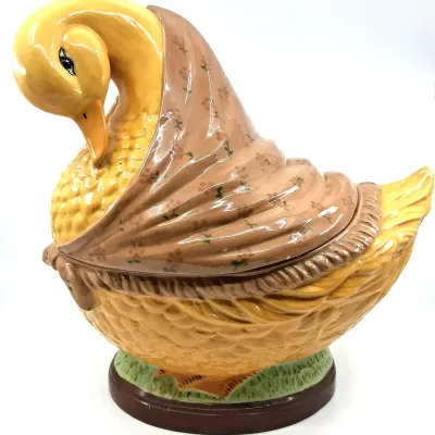 Vintage Ceramic Duck Cookie Jar 