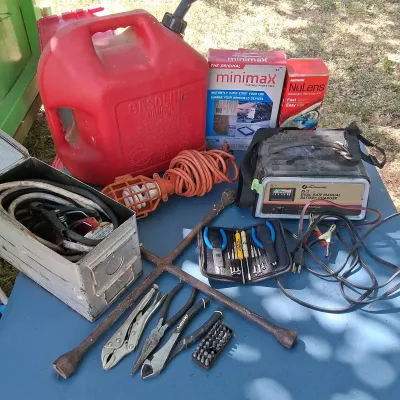 Schumacher Battery Charger, Jumper Cables & Assorted Automotive Tools