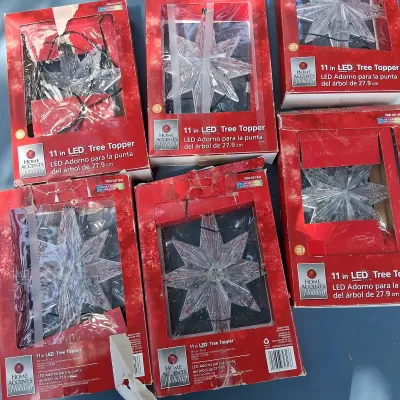 Set of 6 Holiday Living 11" LED Lighted Star Tree Toppers