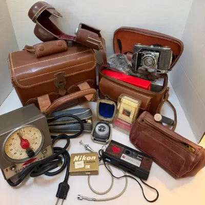Welta Weltini Folding Camera + Vintage Cases + Equipment