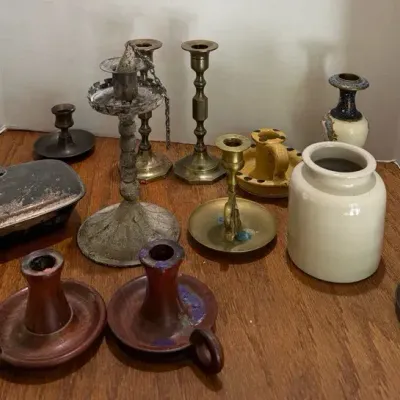 Collection of Candlesticks and Decor