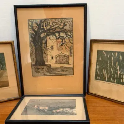 Vintage Art Prints -2 Signed by Austrian Artist Luigi Kasimir 