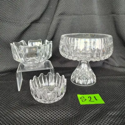Three Cut Glass Bowls