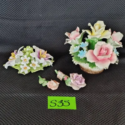 Capodimonte Italian Porcelain Floral Pieces