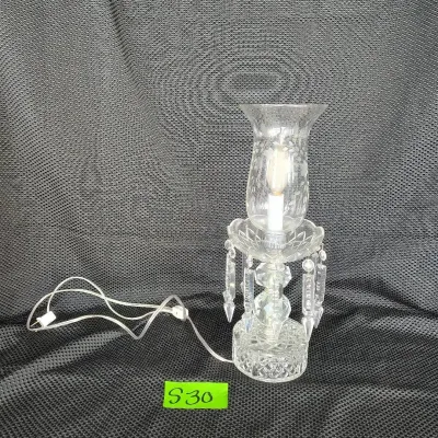 Glass Table Lamp With Dangling Charms