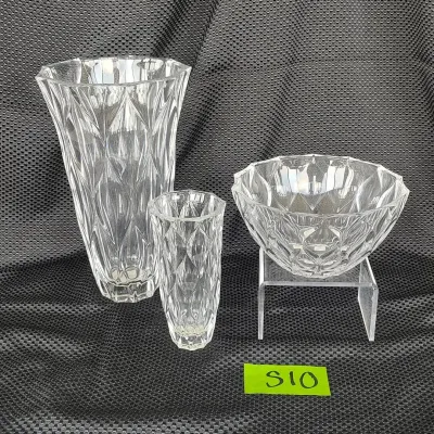 Set Of Three Vintage Lenox Harlequin Crystal Pieces 