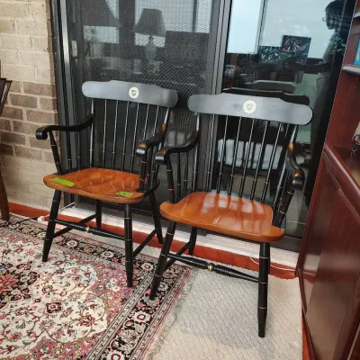 Pair Of Catholic University Captain's Chairs