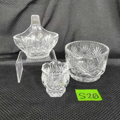 Three Decorative Glass Cut Pieces