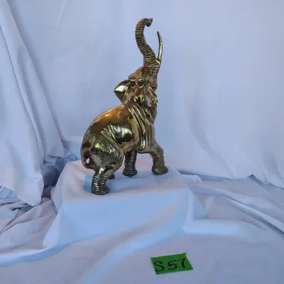 Vintage Solid Brass Elephant from Sri Lanka