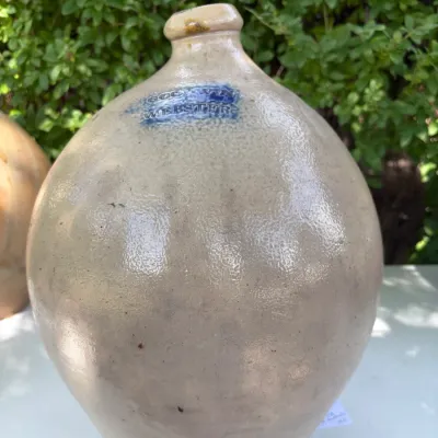 GOODWIN & WEBSTER HARTFORD CT. OVOID COBALT BLUE MAKERS IMPRESSED MARK