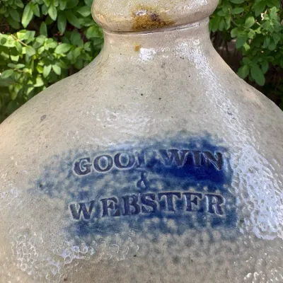 GOODWIN & WEBSTER HARTFORD CT. OVOID COBALT BLUE MAKERS IMPRESSED MARK