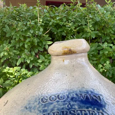 GOODWIN & WEBSTER HARTFORD CT. OVOID COBALT BLUE MAKERS IMPRESSED MARK