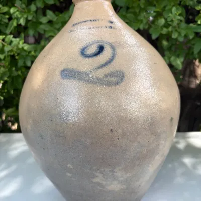 JULIUS NORTON-BENNINGTON VERMONT 2 GALLON OVOID JUG COBALT BLUE 2