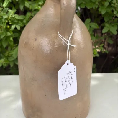 W.ROBERTS BINGHAMTON NEW YORK HANDLED JUG BIRD COBALT