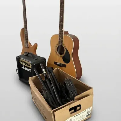 Dean Bass Guitar, Marshall Amplifie,r Acoustic Guitar and Music Gear