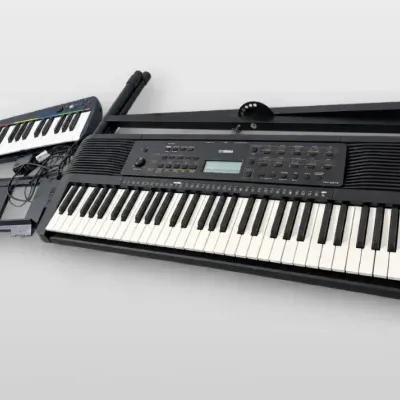 Yamaha PSR-E273 Portable Electronic Keyboard with Stand & Mad Catz Rock Band 3 Keytar