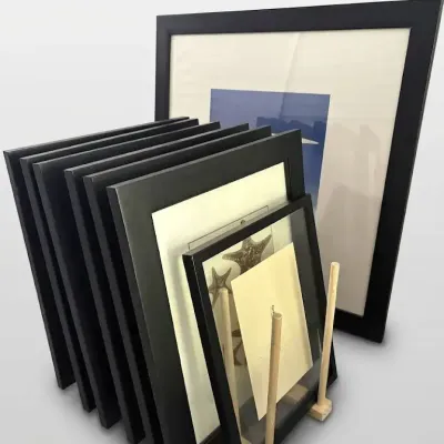 Crate and Barrel Black Picture Frames and Artwork