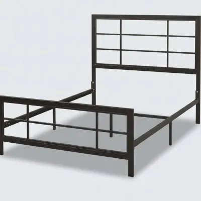 DHP Burbank Metal Bed Frame Black Full Size Platform Headboard Footboard