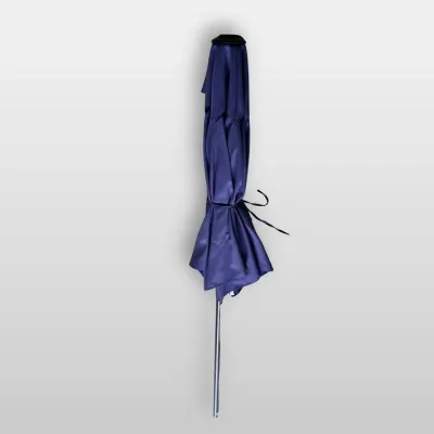 Blue Outdoor Patio Umbrella With Black Metal Pole 