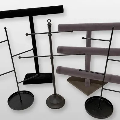 The Container Store Velvet T Bar Jewelry Display Stand Black Metal Organizers