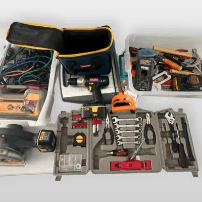 Ryobi 18V Cordless Circular Saw & Drill with Durabuilt 69-Piece Tool Set