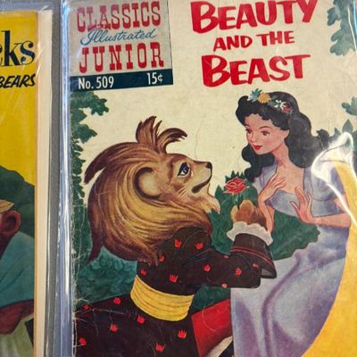 Vintage Classics Illustrated Junior comic book, No. 509, featuring "Beauty and the Beast" with a 15-cent cover price, preserved...