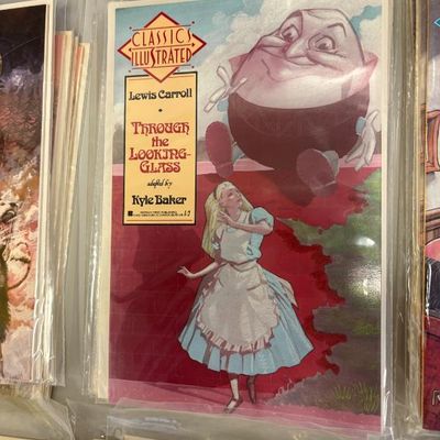 Classics Illustrated comic book adaptation of Lewis Carroll's "Through the Looking-Glass" by Kyle Baker, preserved in a...