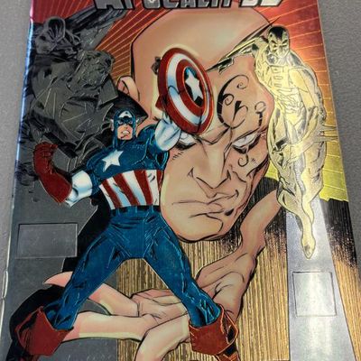 Marvel Comics 2099 A.D. Apocalypse #1 comic book, featuring a metallic foil cover with Captain America, published in December 1995.