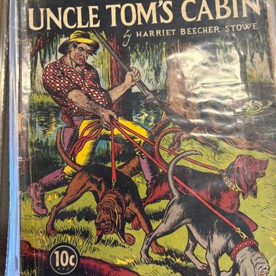 Vintage Classic Comics No. 15, "Uncle Tom's Cabin" by Harriet Beecher Stowe, showing some wear along the edges and spine.