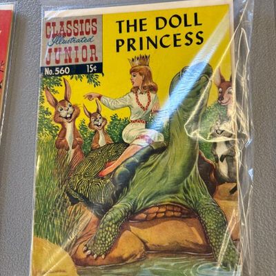 Classics Illustrated Junior No. 560 comic book, "The Doll Princess," packaged in a protective plastic sleeve.