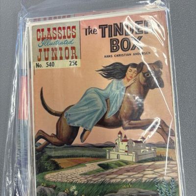 Vintage Classics Illustrated Junior comic book, No. 540, featuring "The Tinder-Box" by Hans Christian Andersen, preserved in a...