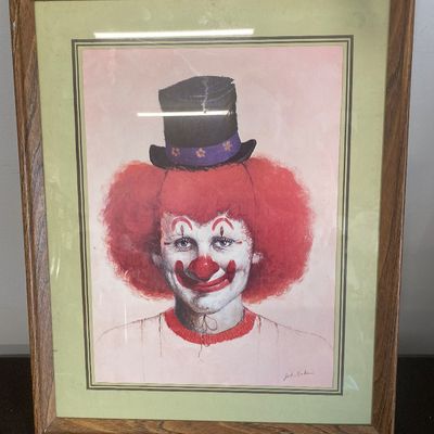 Sale Photo Thumbnail #30: Framed, matted and slightly creepy.  Approx 20 1/2 x 16 with frame
