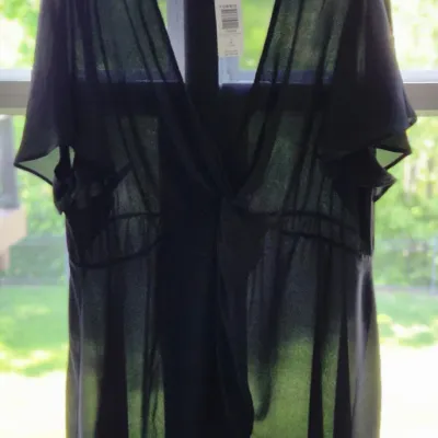 Sale Photo Thumbnail #488: Plus Size 3X - NWT Torrid Black Sweetheart Chiffon Blouse