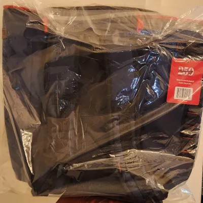 Sale Photo Thumbnail #349: Commemorative "America 250 Anniversary", soft-sided cooler bag, 
Color: Navy
Abt. 14" Tall x Abt. 18" Wide
