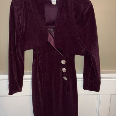 Vintage Size 6 Lew Magram Purple 2-Piece Dress and Jacket Set