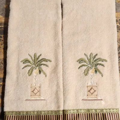 Sale Photo Thumbnail #494: Shower Curtain & Rod(not pictured)
Shower Curtain Hooks
2 - Wash Clothes
2 - Hand Towels
2 - Bath Towels
Palm Tree Wicker Basket
Potted Faux Lemons