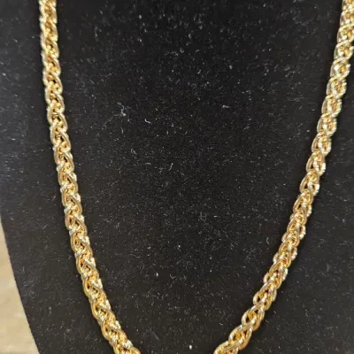 G Italy 18k GP Gold Plated 20 inch Rope Chain- Like New